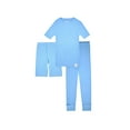 thumbnail image 4 of Sleep On It 100% Organic Cotton Rib Knit Snug-Fit 6-Piece Pajama Sets for Boys & Girls, Light Blue & Blue, Size 12M, 4 of 4