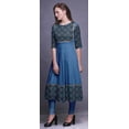 thumbnail image 3 of Bimba Black2 Kurtis Indiennes Imprimées à Écailles Géométriques pour Femmes Anarkali Kurti Maxi Robe Décontractée X-Grand, 3 of 5