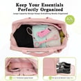 thumbnail image 5 of Tennis Bag for Women, Large Tennis Tote with Shoe Compartment, Fits 2 Rackets, Pink, 5 of 8