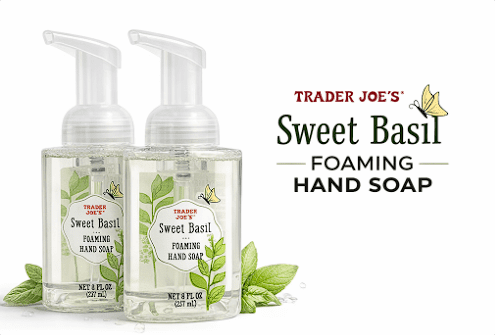 Trader Joe's Sweet Basil Foaming Hand Soap 8fl oz 237ml (2 Bottles)