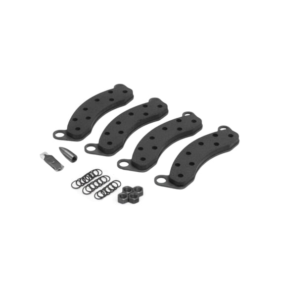 Replacement Disc Brake Pads for Trailer Axles 10K-15K - Semi-Metallic Brake Pads for 10,000 lb and 12,000 lb Disc Brake Calipers - 4 Pads with Hardware for One Axle