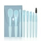 thumbnail image 1 of Nvzi Juego de brochas de maquillaje, kit de 8 brochas de maquillaje de viaje, brochas cosméticas para base de maquillaje, rubor, sombra de ojos con bolsa de almacenamiento (azul), 1 of 4