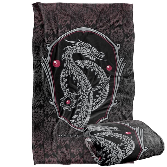 House of The Dragon Blanket, 36"x58" Dragon Frame Silky Touch Super Soft Throw Blanket