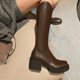 thumbnail image 4 of Amzcrzy Zapatos de mujer,Zapatos de mujer,Zapatillas de mujer, Zapatos de mujer con cremallera y tacón alto, informales, de color, cálidos, para invierno, por encima de la rodilla, botas de caballero, 4 of 5