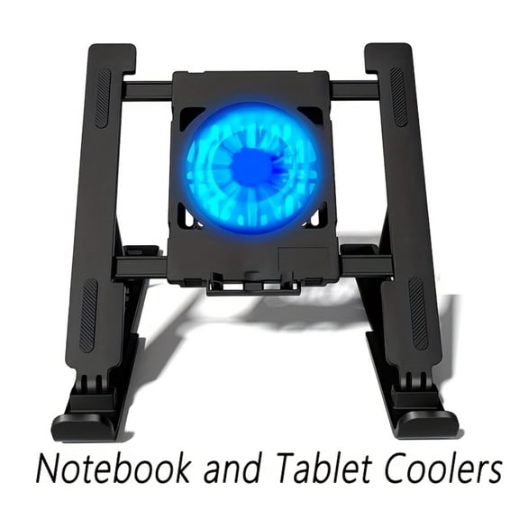 Adjustable Laptop & Tablet Stand with Cooling Vent, Ergonomic Height Adjustable Desktop Riser for Laptops, iPad & Tablets, Portable Stand for Office, Study & Live Streaming