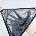 thumbnail image 5 of NoxwB Men's Sexy Cover Buttock Translucent Enhanced Pouch Bikini Briefs Solid Color Low Rise Underpants Breathable Underwear Black XL, 5 of 7
