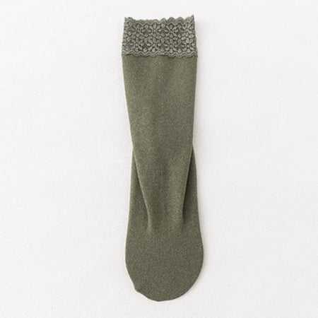 

Soighxzc Women s Socks Fall Winter Warm Lace Lace Pile Socks Thickened Loose Moon Tube Floor Socks