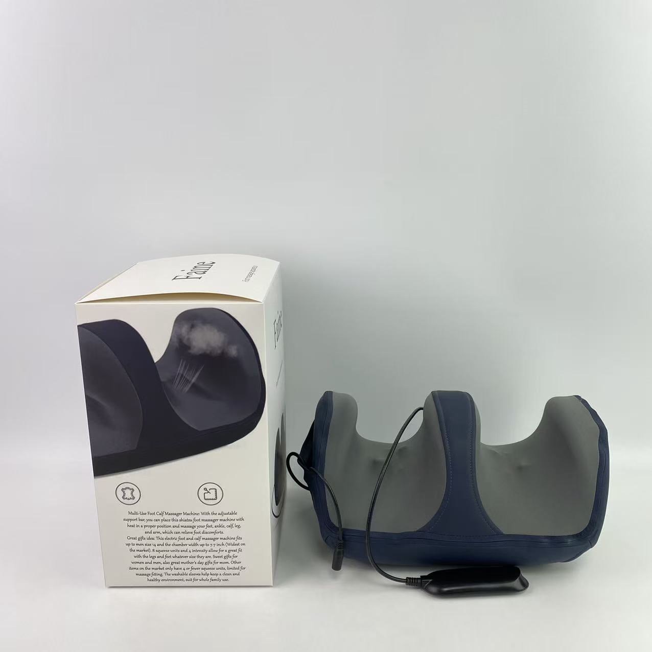 Faine Foot massage apparatus, feet,Foot Massager Machine with Heat, Shiatsu Foot and Calf Massager with Remote, Offer Deep Kneading Rolling Ankle, Leg Massage, Fits Up to US Men Feet Size 14