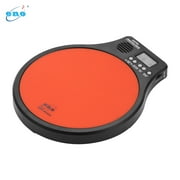 eno 3-in-1 Portable Electronic Drum Pad Digital Practice Training Metronome Drum Machine with Counting Speed Detection Metronome Modes Built-in Speaker LCD Display Orange
