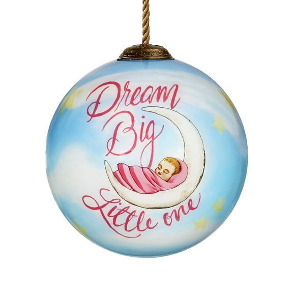 CC Christmas Decor Dream Big Little One Hand Painted Glass Ball Christmas Ornament - 3”