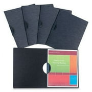 C-Line Modern Metallic Executive Style Report Cover, 8 1/2" x 11", Black, 5/Pack,Each