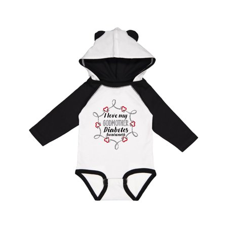 

Inktastic I Love My Godmother Diabetes Awareness Gift Baby Boy or Baby Girl Long Sleeve Bodysuit