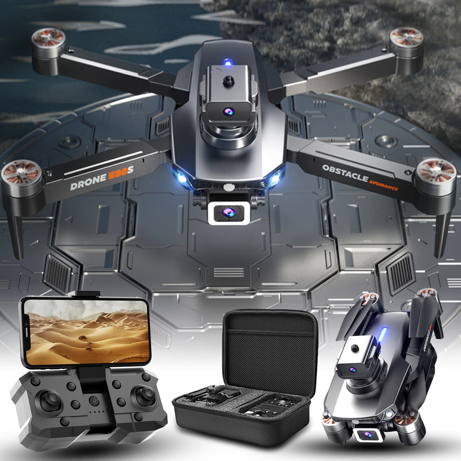 Drone with 1080P Camera, Brushless Motor for Long Flight, 360 Obstacle Avoidance, FPV for Beginners and Adults