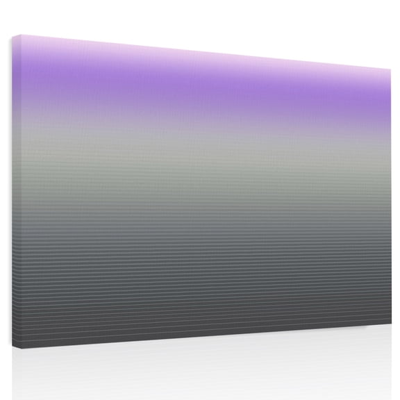 Purple Grey Canvas Print Wall Art, Stripe Gradient Wall Decor Modern Artwork Paintings Pictures for Living Room Framed and Stretched Ready to Hang, 16" x 20"