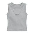 thumbnail image 3 of Girl Ribbed Tank Tops - Girls Crew Neck Summer Tanks - Kids Soft Breathable Solid Color Workout Sleeveless Tees Shirts, Gray, 3 Years, 3 of 8