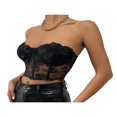 thumbnail image 4 of MesaSe Women Bustier Tube Tops See Through Embroidery Flower Off-Shoulder Tank Party Street Backless Crop Tops, 4 of 6