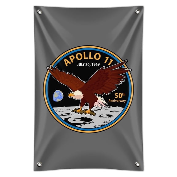 NASA Apollo 11 50th Anniversary Patch with Eagle on The Moon Home Business Office Sign