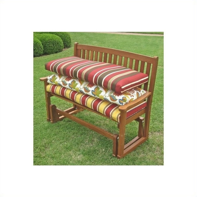 Blazing Needles Solid 4' Patio Bench/Swing Cushion-Papprika