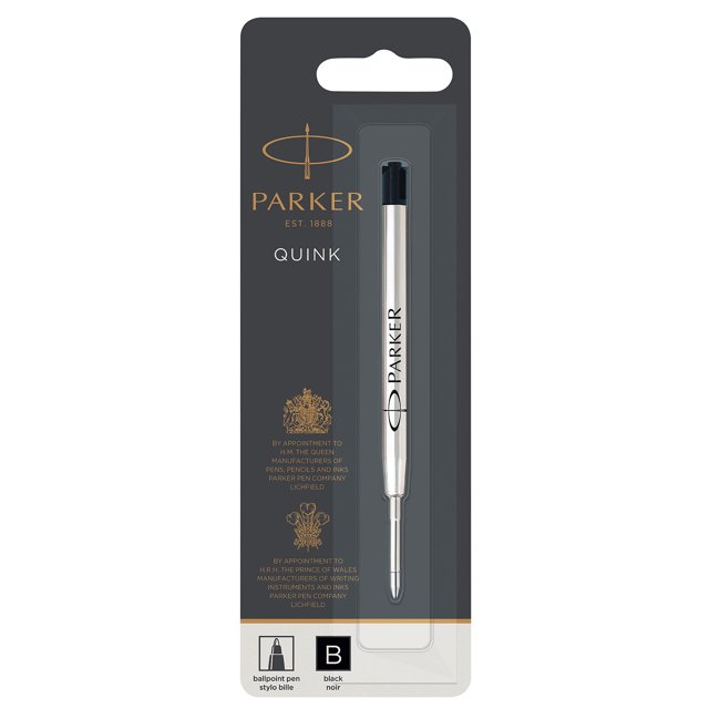 Recarga de tinta Parker QuinkFlow para bolígrafo con punta fina, color negro