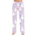 thumbnail image 2 of Easter Pajamas Pants Men Stretch Waist Drawstring Casual Sleepwear Cute Easter Egg Print Baggy Wide Leg Pants (Vermilion,XL), 2 of 4