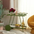 thumbnail image 2 of SAFAVIEH Zunia 2-Tier Metal Kitchen Serving Cart, Green/Clear, 2 of 15