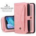 thumbnail image 3 of iPhone 11 6.1 inch Wallet Case, Dteck 2 in 1 Leather Zipper Purse Multi-Function Tri-fold Wallet Case Detachable Magnetic Phone Cover with 14 Card Slots Money Pocket For Apple iPhone 11,Pink, 3 of 11