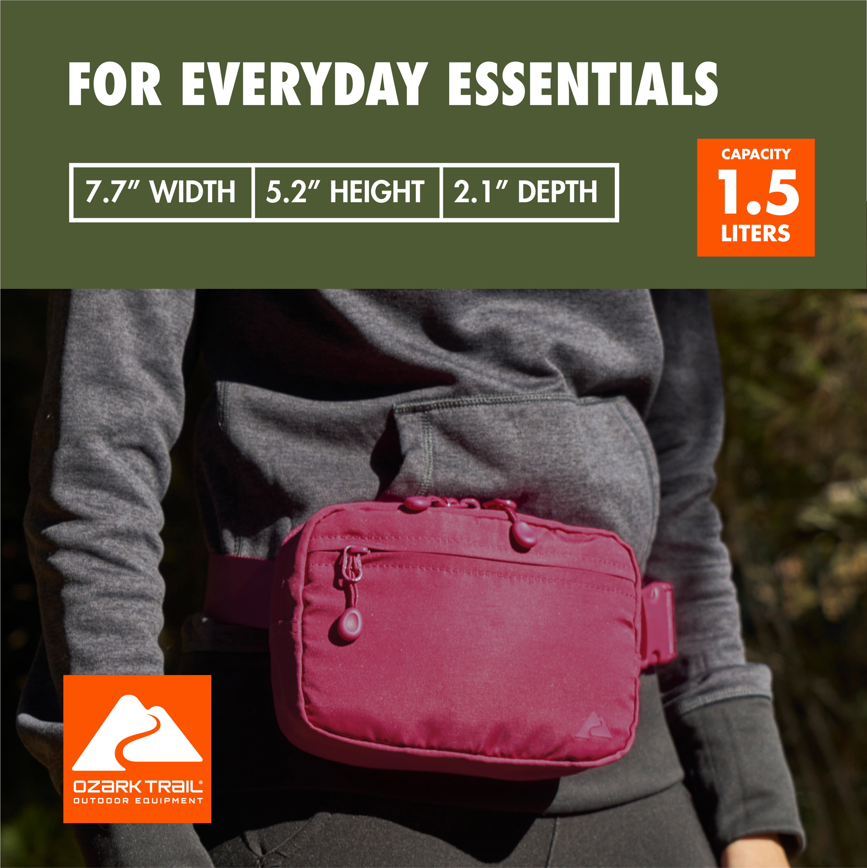 Ozark Trail Unisex Polyester Denver Fanny Pack, Orchid Plum