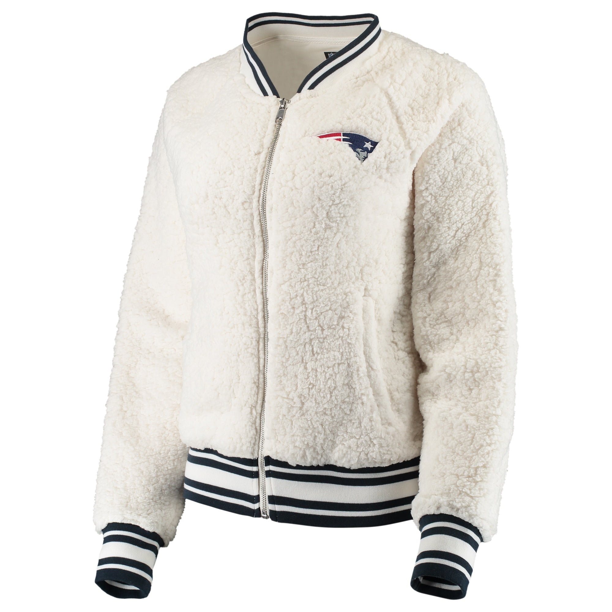 Women's New Era Cream New England Patriots Athletic Sherpa Full-Zip Jacket  