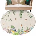 thumbnail image 2 of Round Area Rug 5 Ft, Easter Washable Non-Slip Circle Carpet for Living Room/Bedroom, Eggs Gnomes Bunny Elegant Pastoral Rustic Low-Profile Runner Mats Collection Rugs for Indoor, 2 of 7