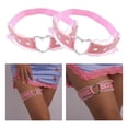 thumbnail image 3 of Encaje Pierna Ligueros Ajustable PU Cuero Muslo Liga Pierna Elástico en apariencia de Liga Punk Gótico Remache Liga para mujeres , Rosa Salvador liga de la pierna de las mujeres, 3 of 10