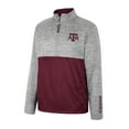 thumbnail image 2 of Men's Colosseum Gray Texas A&M Aggies John Half-Zip Jacket, 2 of 3