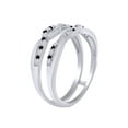 thumbnail image 3 of Round Shape White & Black Cubic Zirconia Twist Enhancer Guard Ring 14K White Gold Ring Size - 4.5, 3 of 3