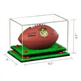 thumbnail image 2 of Deluxe Clear Acrylic Mini - Miniature (not Full Size) Football Display Case with Red Risers and Turf Base (A005-RR), 2 of 7