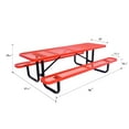 thumbnail image 6 of LifeYard 8' Rectangular Metal Picnic Table, 96" L x 62" W, Expanded Metal, (Red), 6 of 6