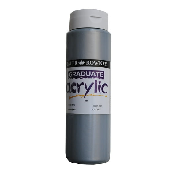 Daler-Rowney Graduate Acrylic, 500ml Bottle, Silver