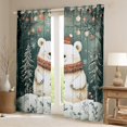 thumbnail image 2 of Homewish Kawaii Polar Bear Black Out Curtains for Kids, Cartoon Winter Animal Curtains Pack of 2 (42x63 Each), Christmas Tree Snowflake Bedroom Curtains, Living Room Curtains Decor, 2 of 6