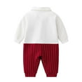 thumbnail image 4 of MEZZALL Baby Boys Gentleman Romper Jumpsuit O-neck Long Sleeve Bowtie Outfits Formal Wear Tuxedo Suit Infants Toddler Dailywear Classic / 6-9 Months, 4 of 9
