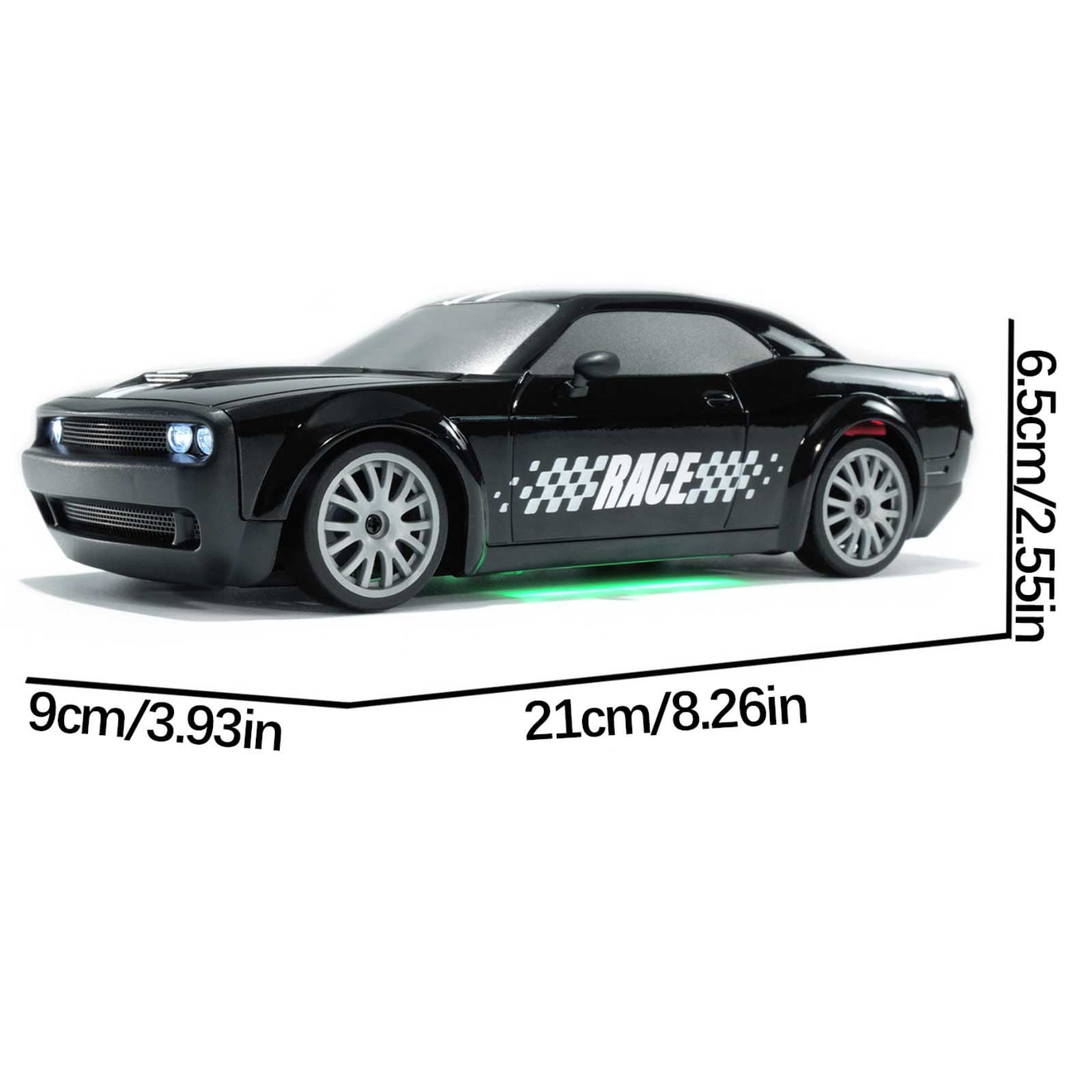 ​1:20 Scale RC Drift Car - 2.4GHz 4WD, 20KM/H High Speed, Rechargeable, LED Lights & Drift Tires (Remote Control Racing Car)​​ C