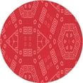 thumbnail image 1 of Ahgly Company Indoor Round Patterned Red Area Rugs, 4' Round, 1 of 6