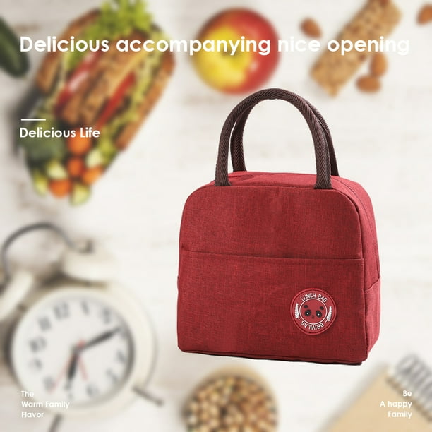 Bolsa de almuerzo impermeable con parche, refrigerador con aislamiento térmico, caja Bento (rojo) Ehuebsd Libre de BPA