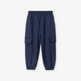 thumbnail image 2 of Lenpel Boys' Sweatpants Toddler Cotton Elastic Waist Pull on Cargo Joggers Performance Athletic Pants for Children 2-7 Y(Navy,2-3 Years), 2 of 7