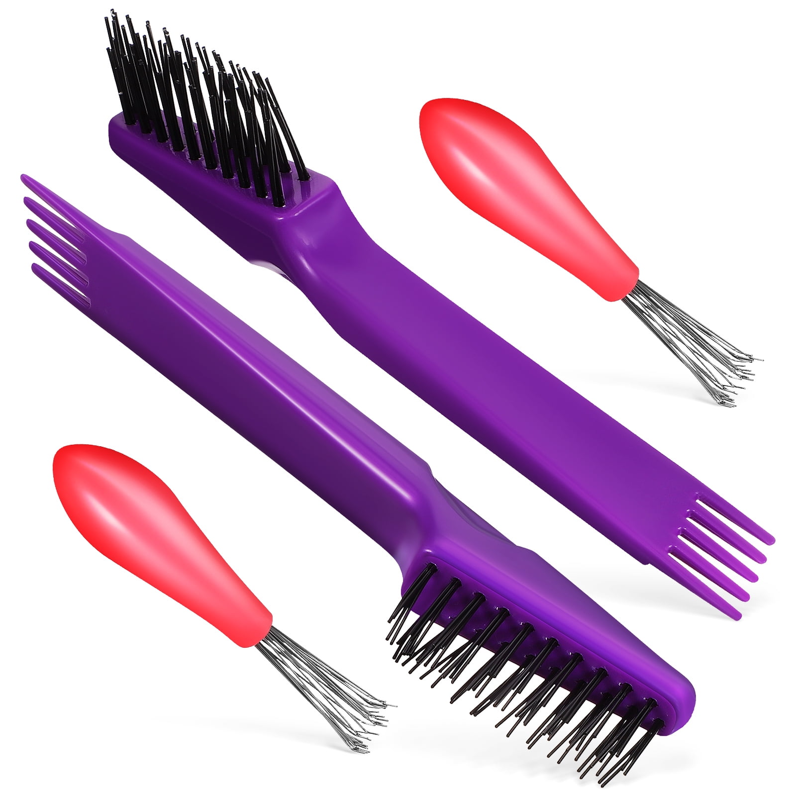 4 Pcs Hair Brush Cleaning Tools Comb Cleaners Brushes Home Salon Use
