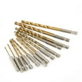 thumbnail image 2 of CHAO Juego de brocas de impacto de 13 piezas, juego de brocas de vástago hexagonal helicoidal HSS de titanio para metal, acero, madera, plástico, diseño de cambio rápido, 2 of 5