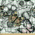 thumbnail image 2 of Ambesonne Garden Art Fabric by the Yard Upholstery, Roses in Blossom Spring, 1 Yard, Multicolor, 2 of 5