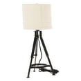 Decmode 24 Inch Industrial Iron Tripod Table Lamp, Black