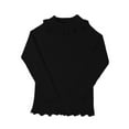thumbnail image 4 of LOCHEX Girls Turtleneck Sweater Kids Casual Long Sleeve Knit Pullover Tops Solid Color Rolled Hem Base Shirt,3-4T, 4 of 8