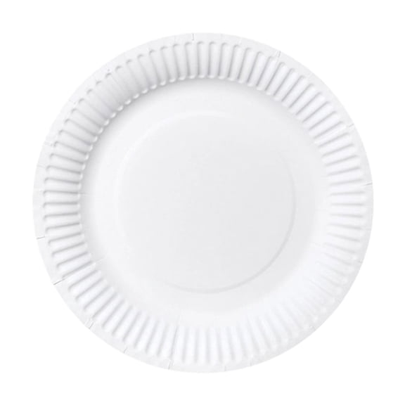 Disposable Paper Plates - White DIY Party Decorative Plates for Baby Birthday, Celebration Events - 7 Inch White