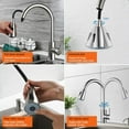 thumbnail image 3 of POINTERTECK Robinet de Cuisine Robinet de Cuisine en Acier Inoxydable avec Pulvérisateur Rétractable Nickel Brossé Robinet d'Évier Poignée Unique Arroseur Rabattable Robinet 360° Acier Inoxydable Durable, 3 of 8
