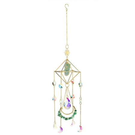 

LuoYinDa Suncatchers Hanging Wind Chime Style Garden Suncatcher Rainbow Handmade Gold Plated Suncatcher Flower Mobile Chandelier
