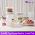 thumbnail image 2 of BUDDY PACK Reusable Food Storage Container With Lid for Meal Prep, BPA Free, Made in Korea, 50 Pack, 2 Compartments, 23 oz, 2 of 11